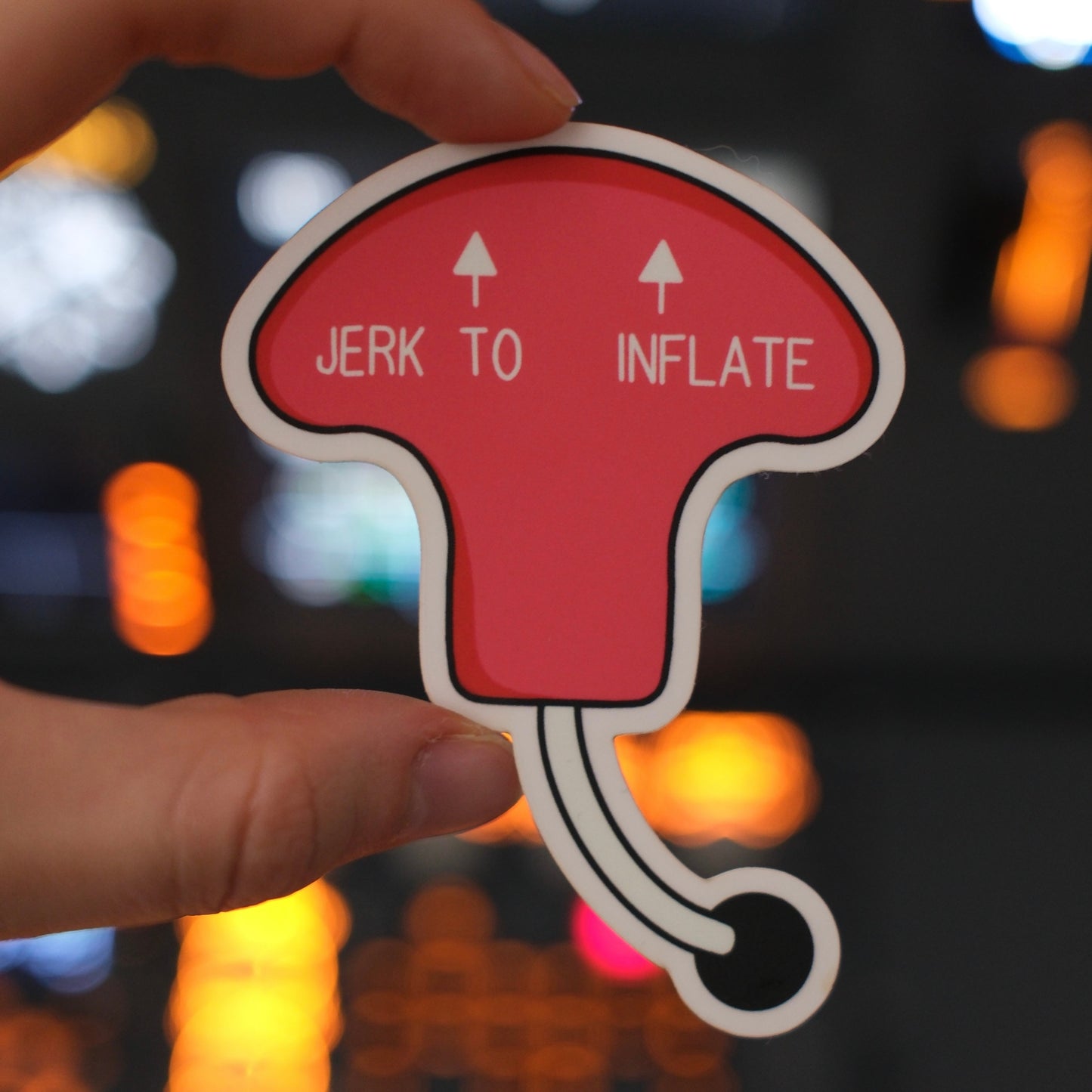 Pull To Inflate Sticker